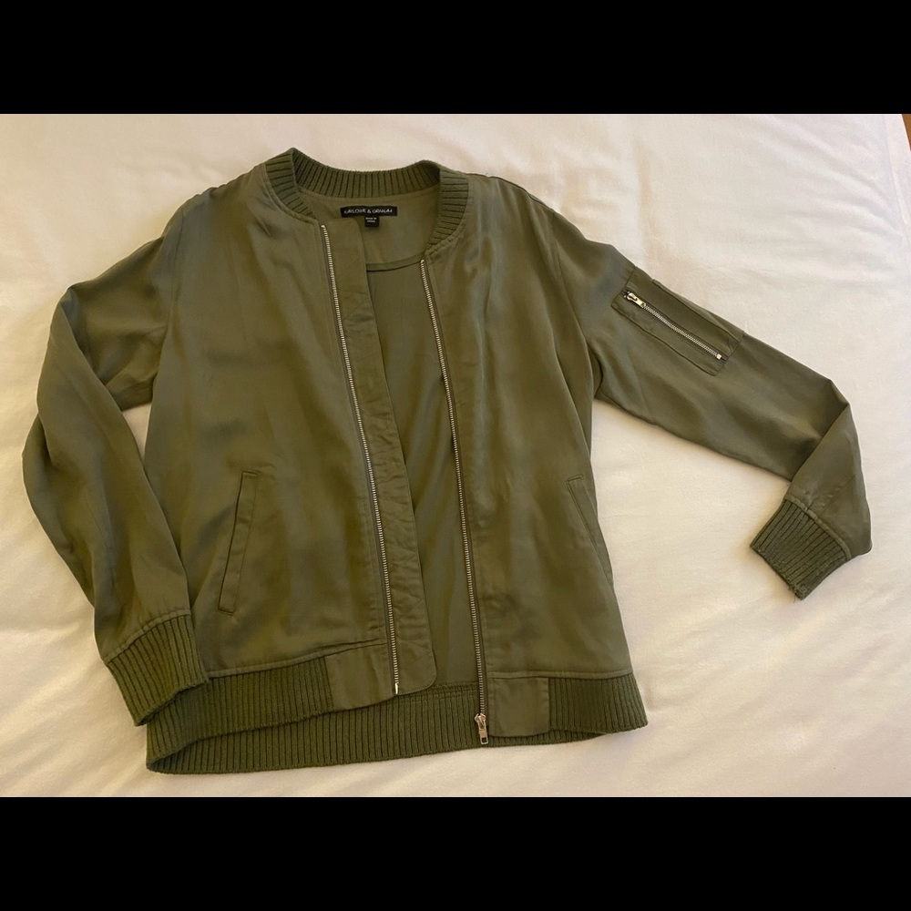 Army green bomber jacket
